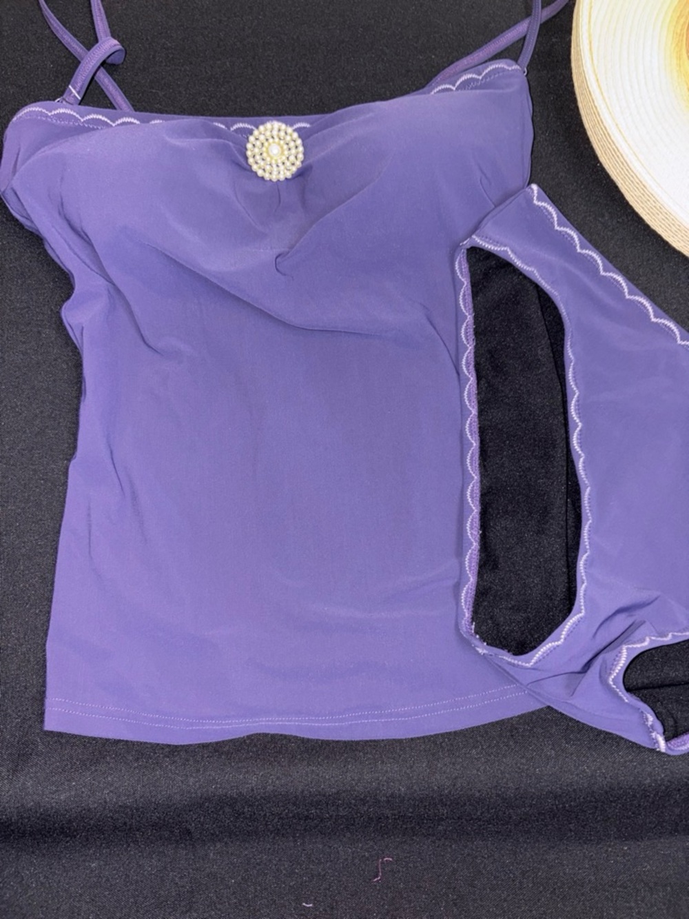 Profile Purple Solid 2-Piece Tankini Swimsuit Set